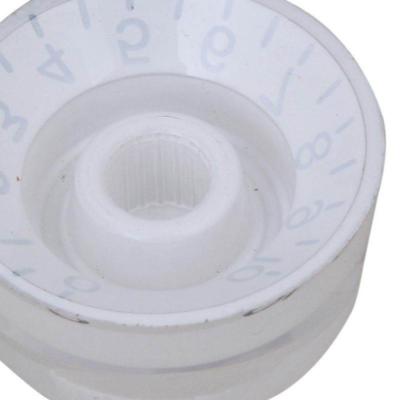 BQLZR White Round Knob Electric Guitar Speed Control Knob with Black Number Set of 20