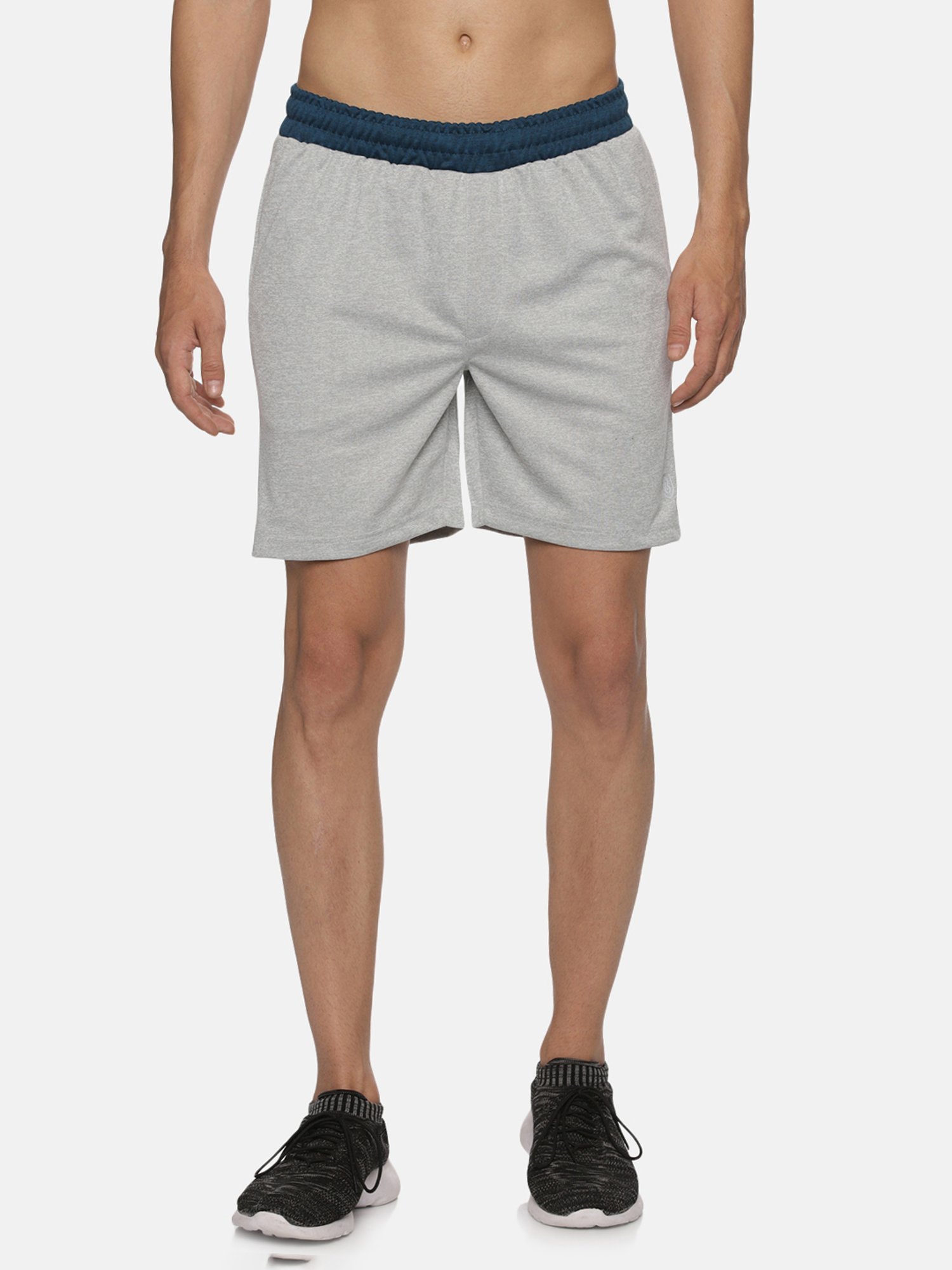 DOMIN8 Men Breathable Drawstring Elasticated Sports Basketball Grey Shorts