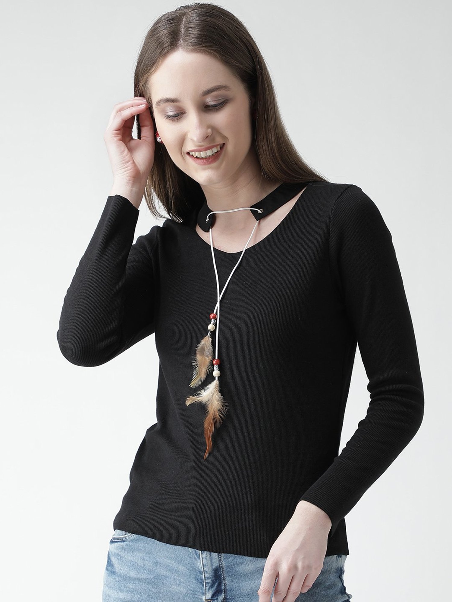 KASSUALLY Black Relaxed Fit Top