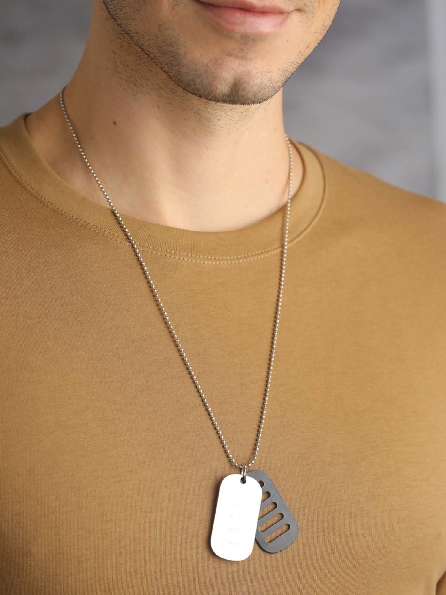 Bold By Priyaasi Stylish Silver-Plated Name Tag Pendant for Men