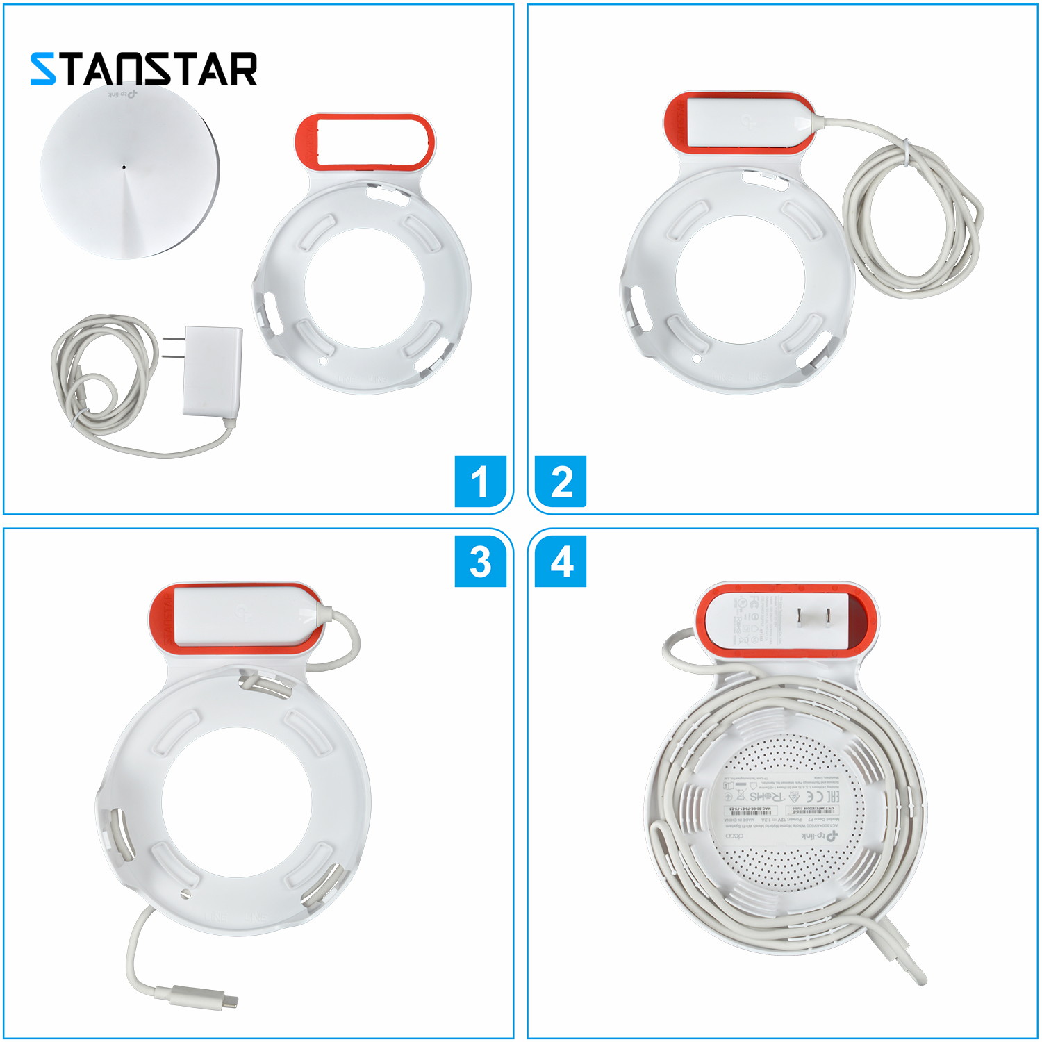 STANSTAR Wall Mount for TP-Link Deco M5 Whole Home Mesh WiFi System, Sturdy Bracket Holder for TP-Link Deco M5 Space Saving TP-Link Router Wall Holder Plug in Without Messy Wires or Screws(1PACK)