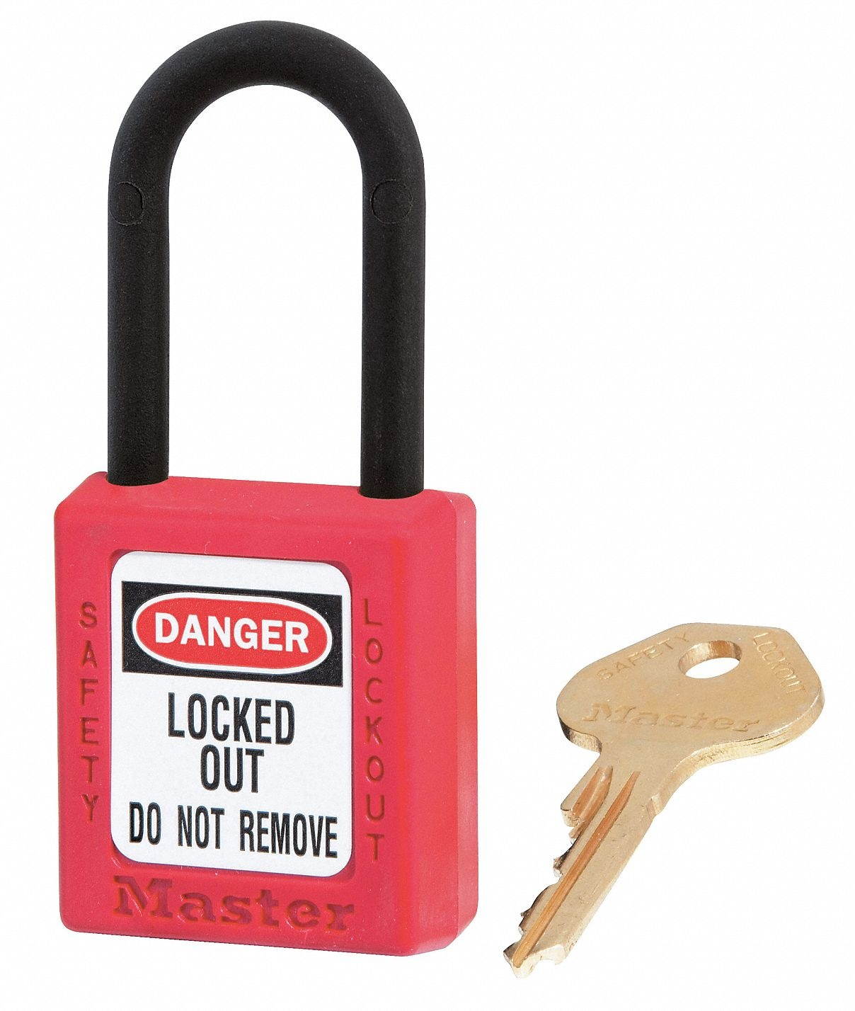 Lockout Padlock, Plastic, Red, Keyed Alike, Pk 12