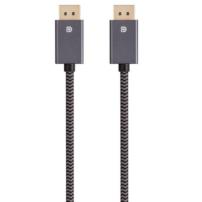 Monoprice DisplayPort 1.4 EasyPlug Nylon Braided Cable - 3 Feet - Gray (10 Pack) 8K@60Hz, Up to 32.4 Gbps, Compatible with PC, Laptop, TV, Projector