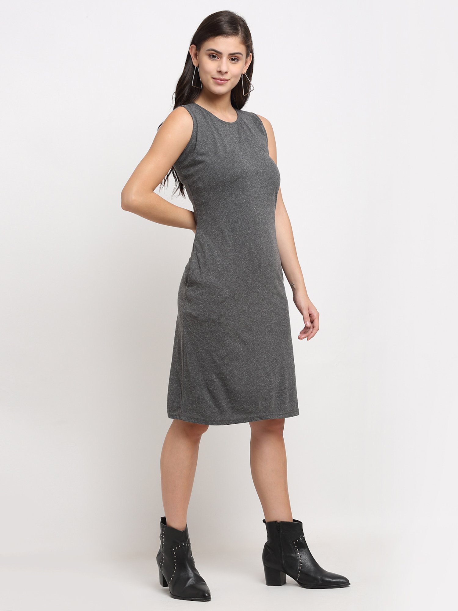 BRINNS Dark Grey Midi A Line Dress