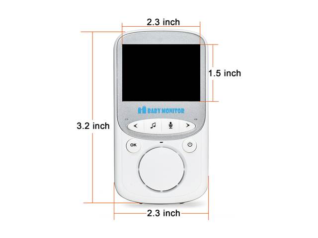 Fitnate&reg; Wireless Video Baby Monitor with Digital Camera, Night Vision Temperature Monitoring & 2 Way Talkback System,Larger Monitor