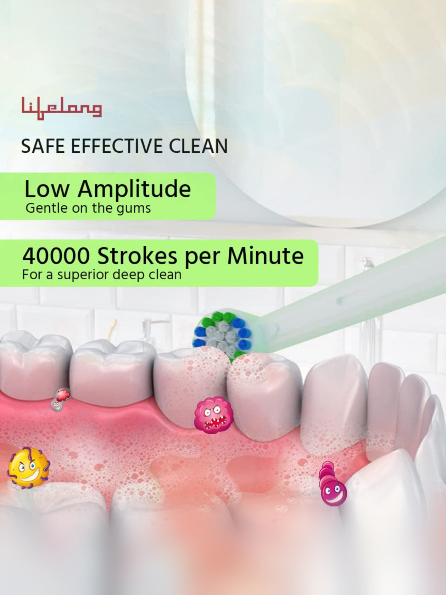 Lifelong LLDC99 Electric Toothbrush with Free Clove Dental Health Plan for Kids (Yellow)