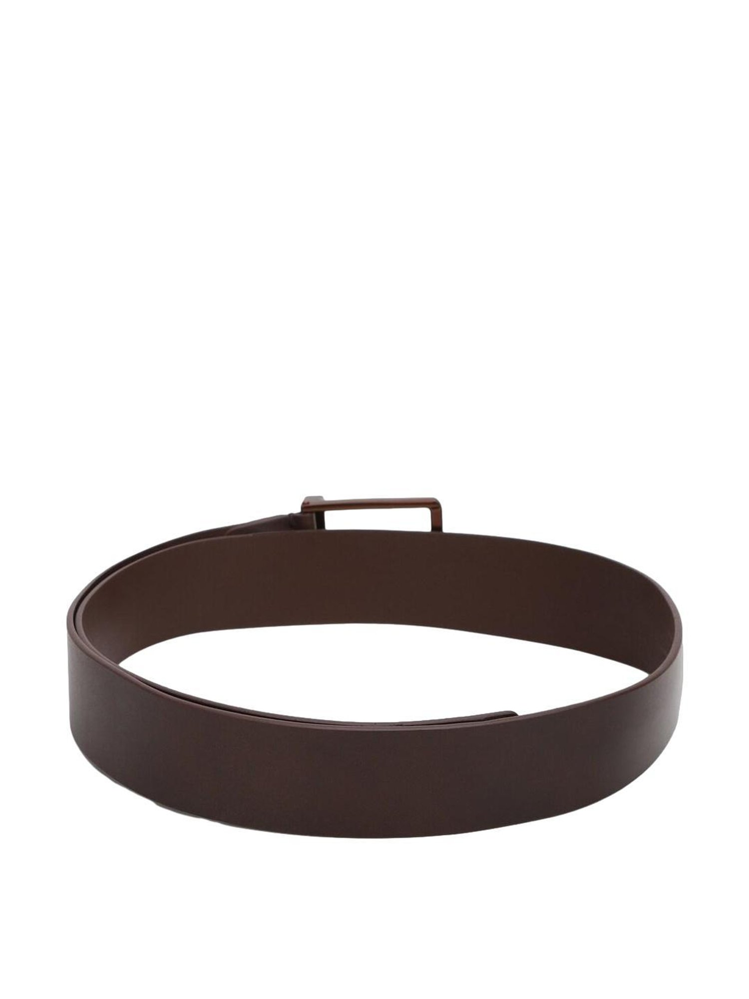 BELWABA Black Textured Formal Leather Belt for Men
