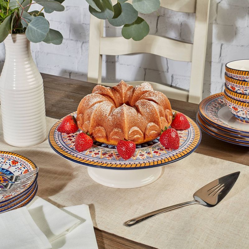 12" Earthenware Marseille Cake Stand - Tabletops Gallery