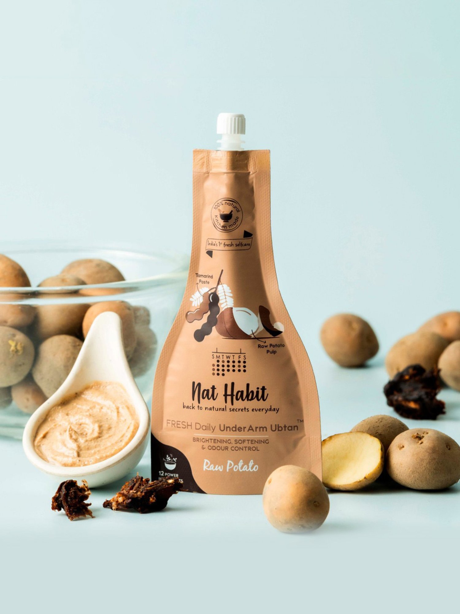 Nat Habit Raw Potato Fresh Daily UnderArm Ubtan - Pack of 2