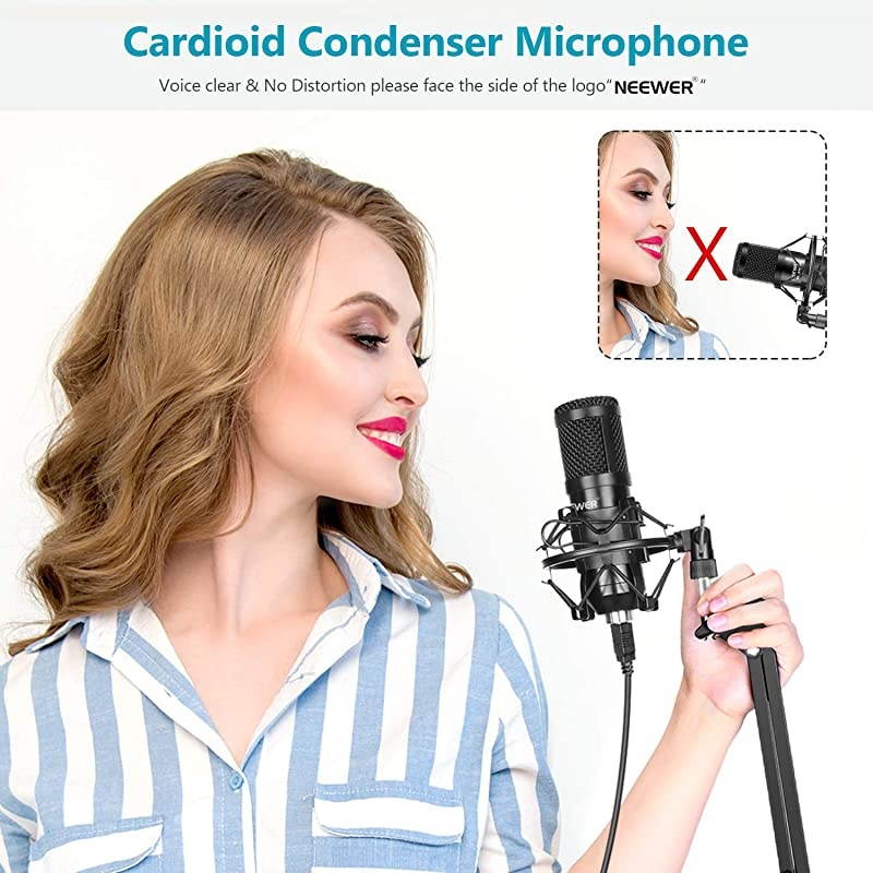 USB Microphone Kit, Plug & Play 192kHz/24-Bit Supercardioid Condenser Mic with Boom Arm and Shock Mount for YouTube Vlogging, Gaming, Podcasting, and Zoom Calls, NW-8000-USB, Black