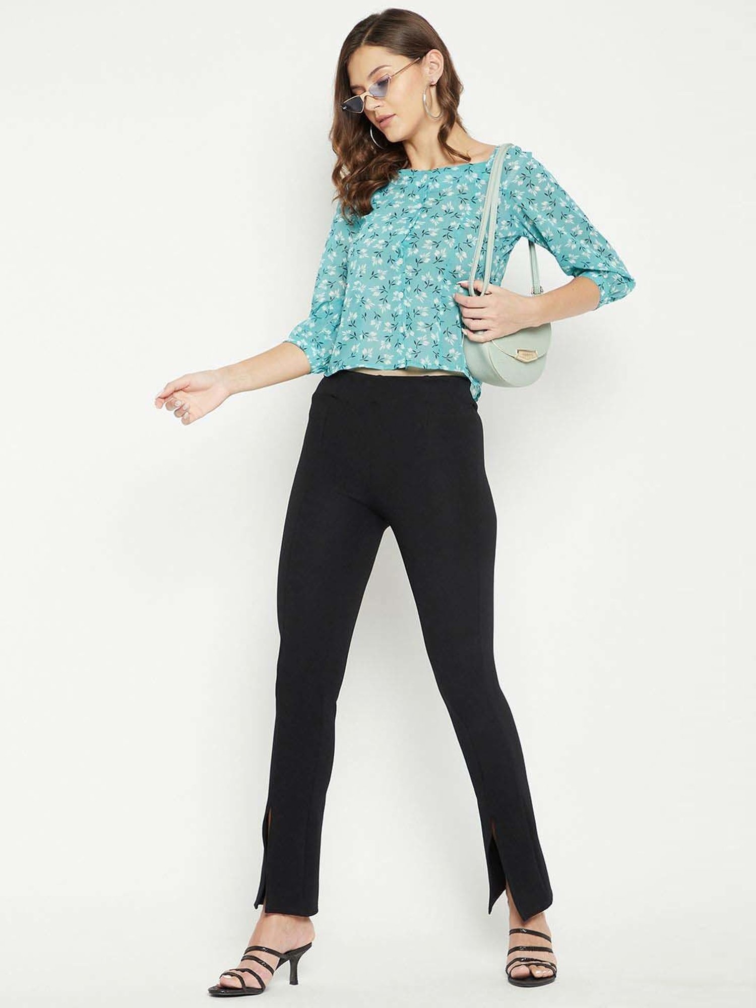 PURYS Blue Printed Top