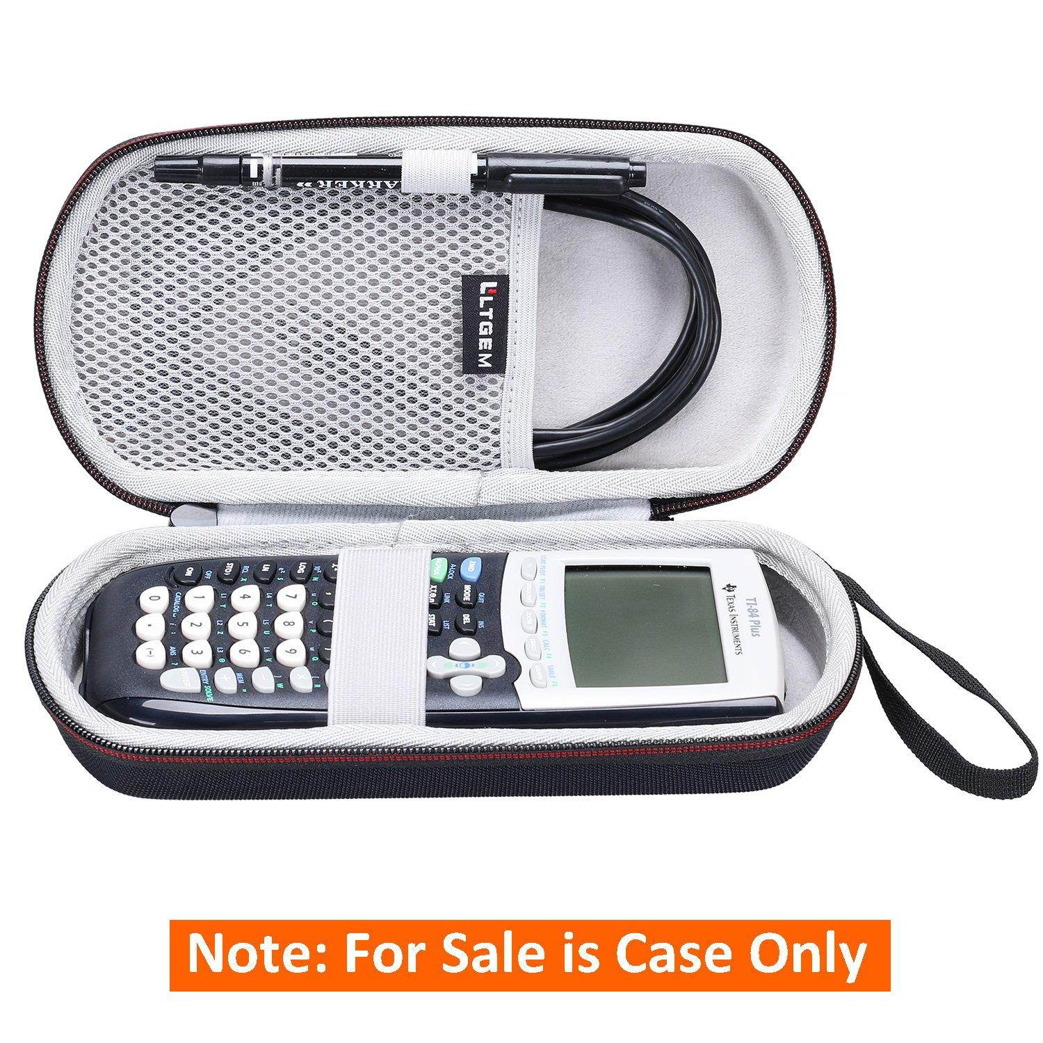 LTGEM Case for Texas Instruments TI-84, 89/83 / Plus/CE Graphics Calculator-Includes Mesh Pocket.(Hard and Black)