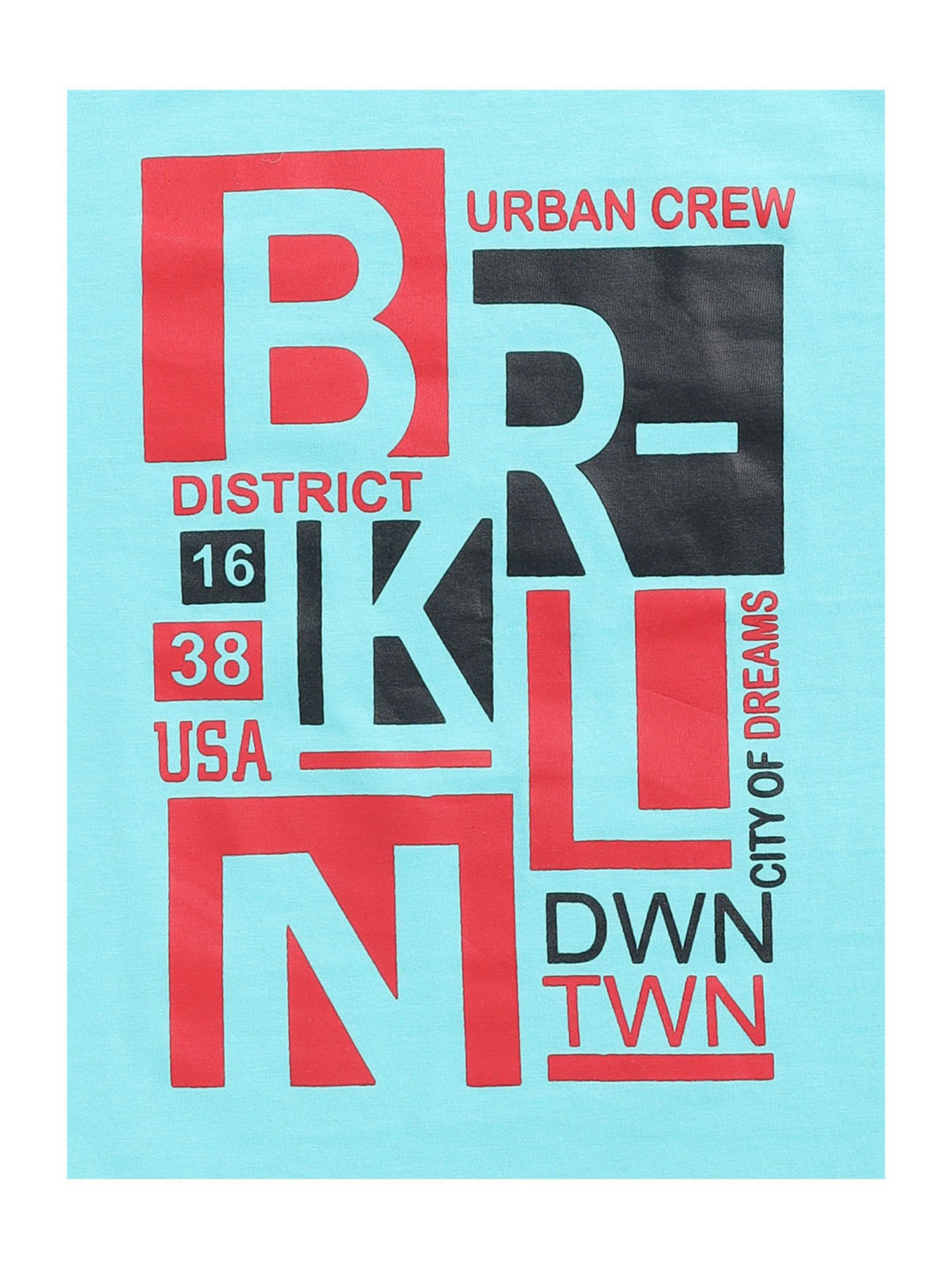 Todd N Teen Kids Light Blue & Black Printed T-Shirt with Joggers