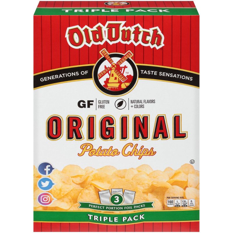 Old Dutch Triple Pack Original Potato Chips - 3ct