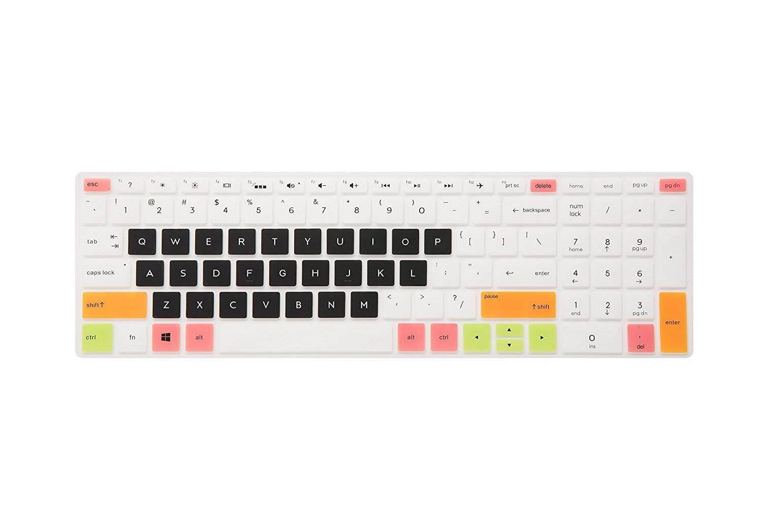 Leze - Ultra Thin Soft Keyboard Protector Skin Cover for 15.6" HP ENVY x360 2-in-1 15M-BP011DX 15M-BQ021DX 15M-BQ121DX 15M-BP012DX 15M-BP112DX 15M-BP111DX Series Touch-Screen Laptop - Black White