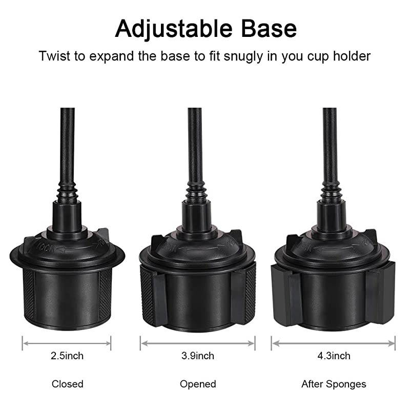 Adjustable Gooseneck Cell Phone Mount Stand Car Cup Drink Holder 360 Degrees Rotation Car Cradle for iPhone Samsung Galaxy Huawei etc