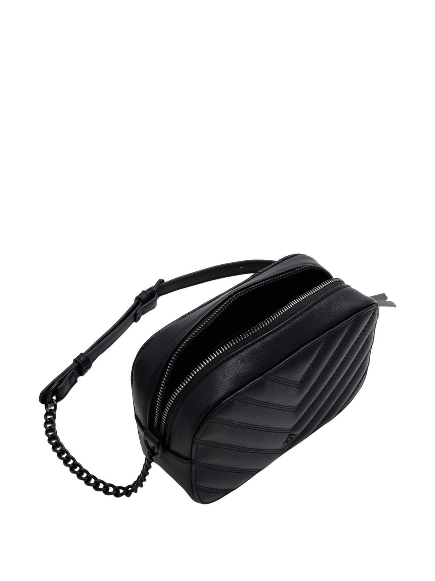 Call It Spring Black Textured Small Sling Handbag