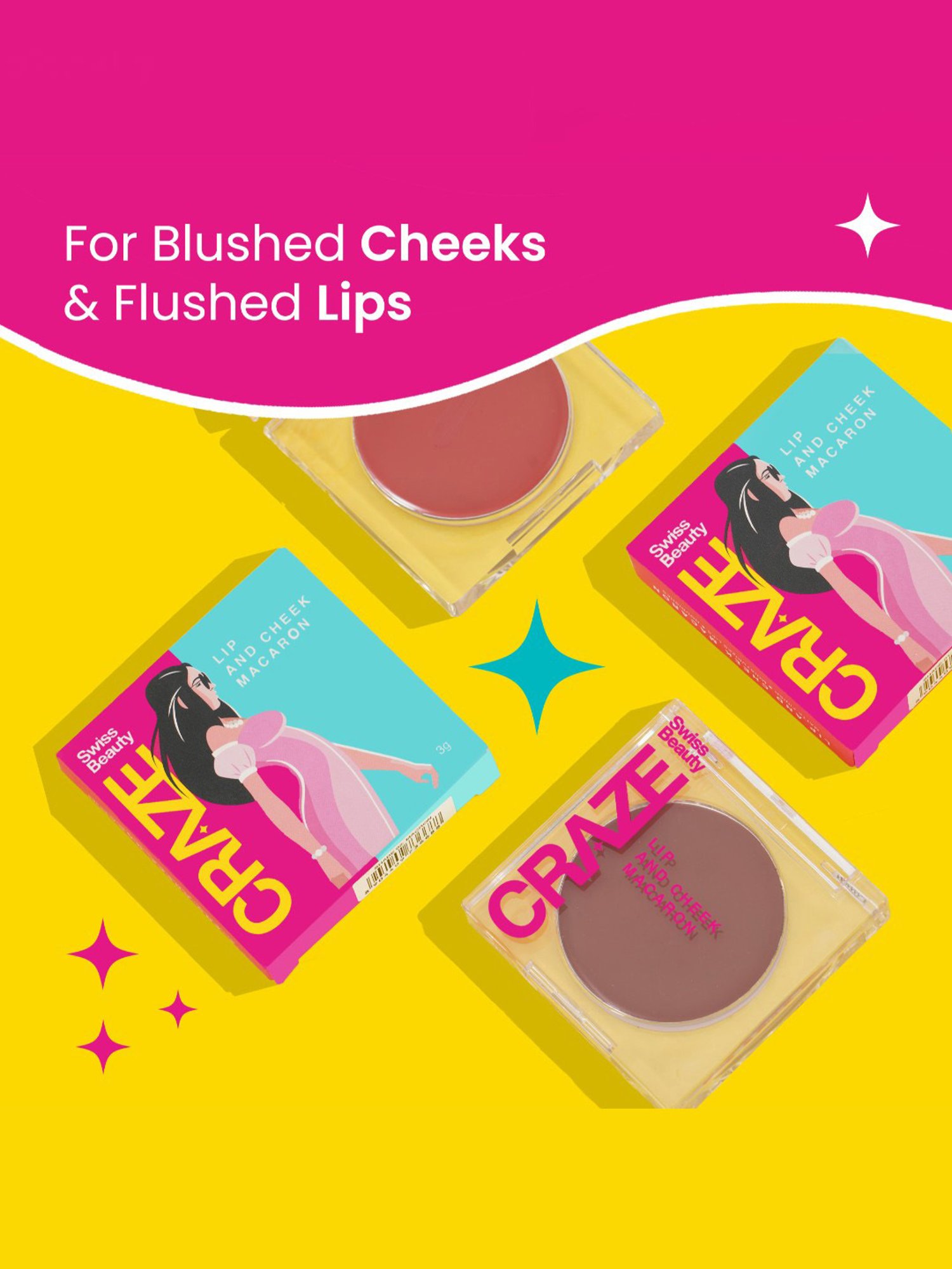 SWISS BEAUTY Craze Lip and Cheek Macaron Apple Pie - 3.2 gm