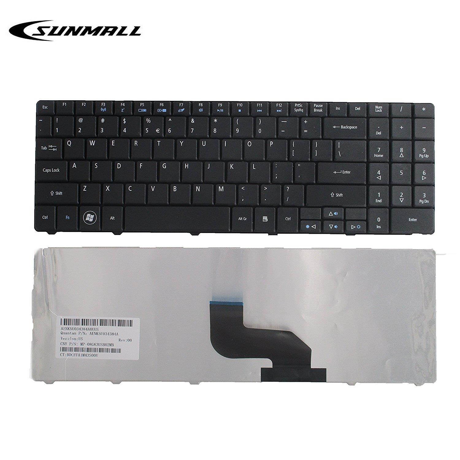 SUNMALL Keyboard Replacement for ACER Aspire 5516 5517 5532 7715 7715Z 5241 5541 5541G 5732Z 5334 5734 Emachines E525 E625 E627 E725 E527 E727 G420 G430 G525 Series Black US Layout(6 Months Warranty)