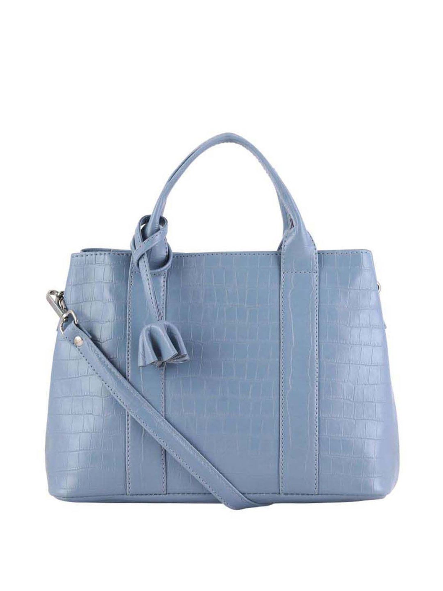 Toteteca Blue Textured Medium Handbag