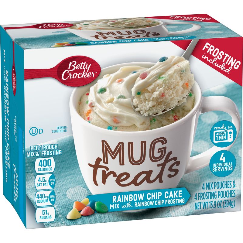 Betty Crocker Mug Treats Rainbow Chip Cake Mix - 4ct/13.9oz