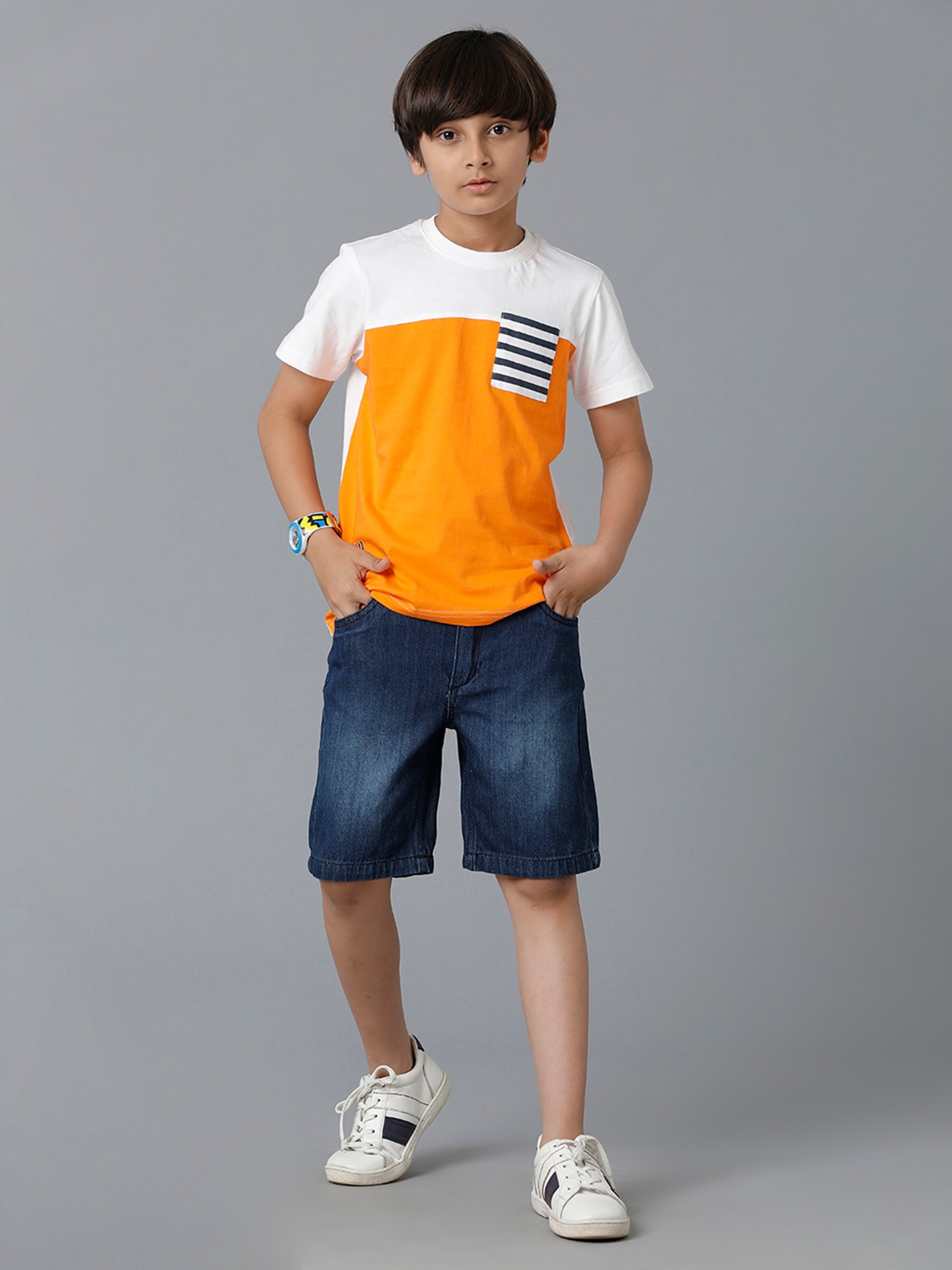 Under Fourteen Only Kids Navy Solid Shorts