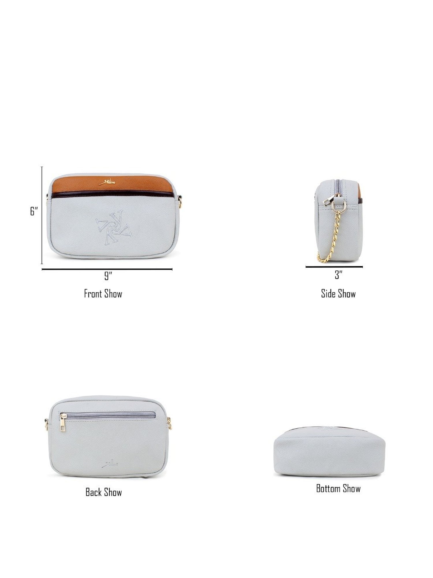 Yelloe Grey Medium Cross Body Bag