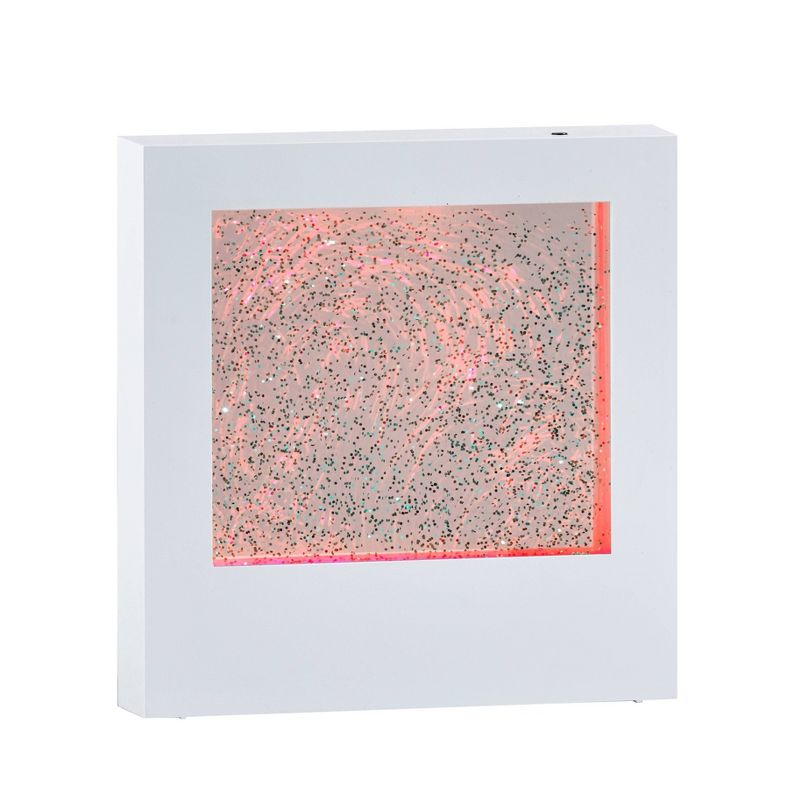 9" LED Glitter Light Box Silver - Adesso