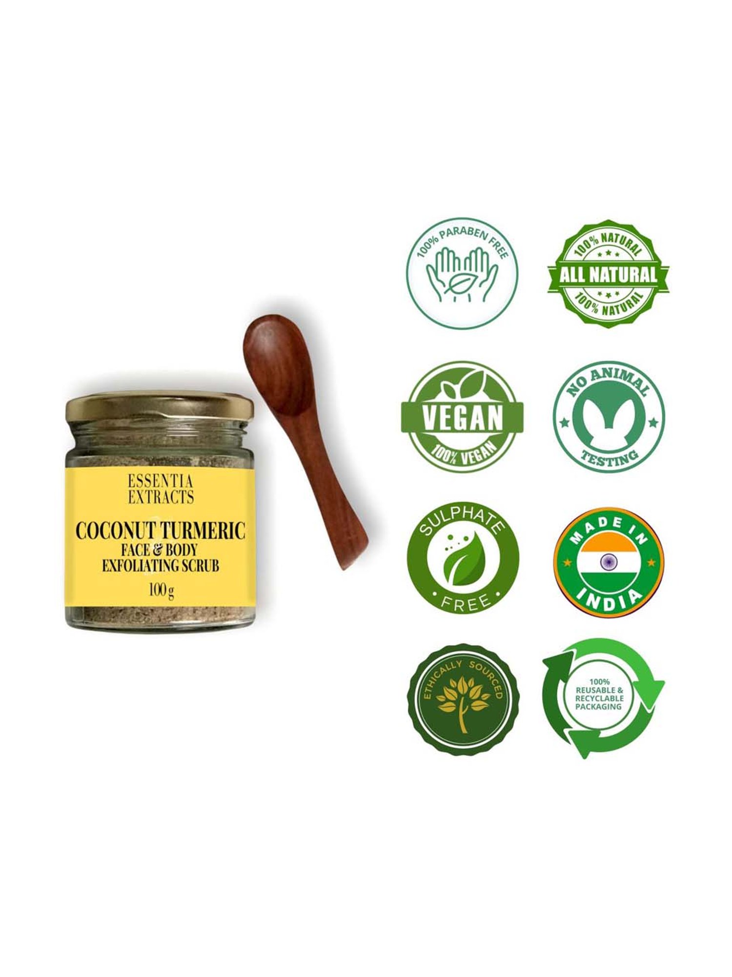 Essentia Extracts Coconut Turmeric Scrub - 100 gm