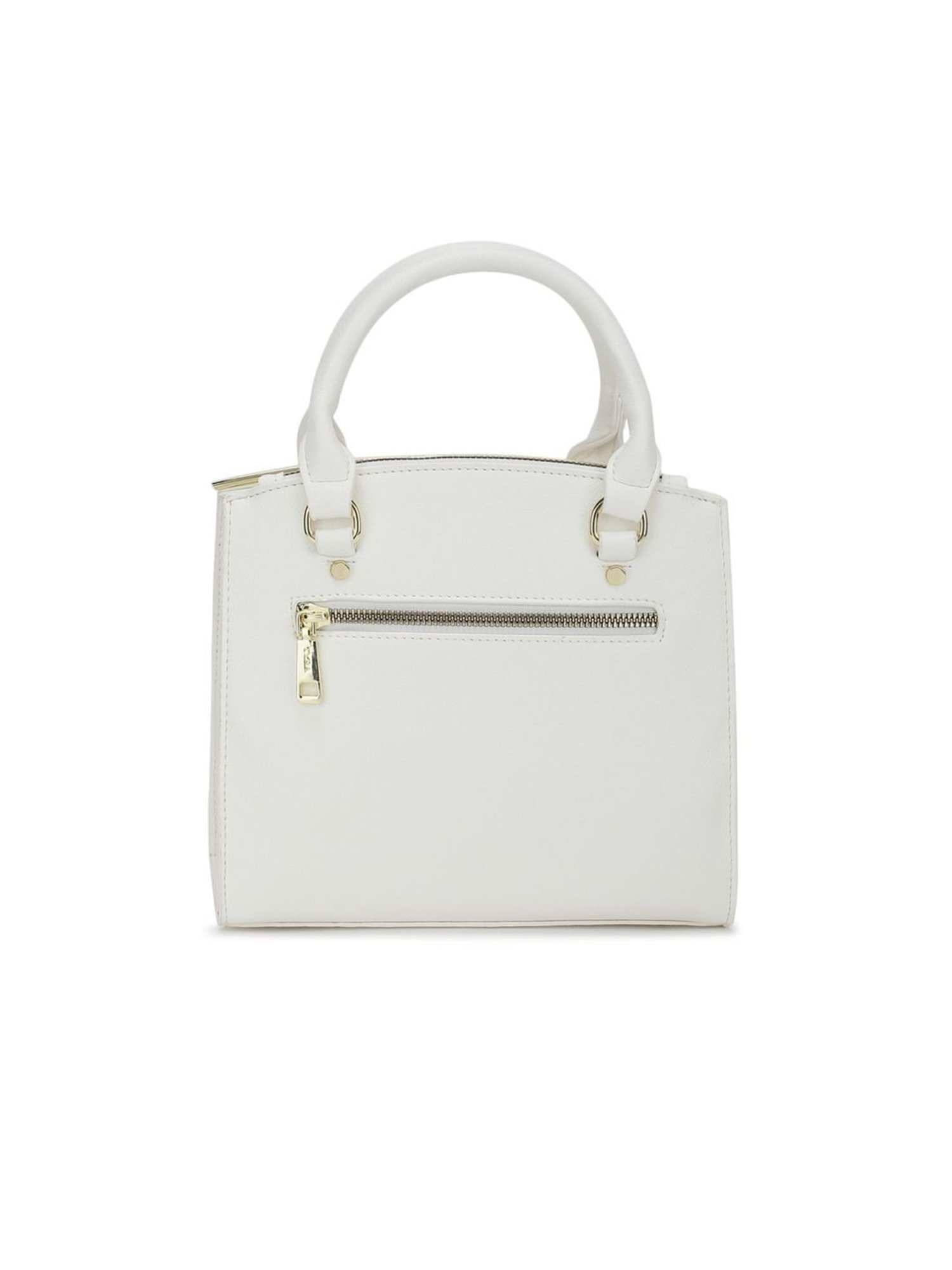 Tyra Calla White Solid Faux Leather Handbag