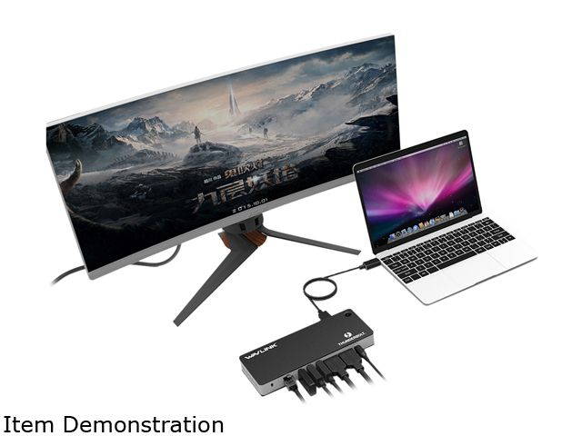 Wavlink Thunderbolt 3 USB-C 8K Docking Station Dual 4K Docking Station 60W Charging Dual DisplayPort 1.4 USB-C 3.1, 2 x USB 3.1, 2 x USB 3.0, Gigabit Ethernet, Audio, for MacBook & Windows Laptops