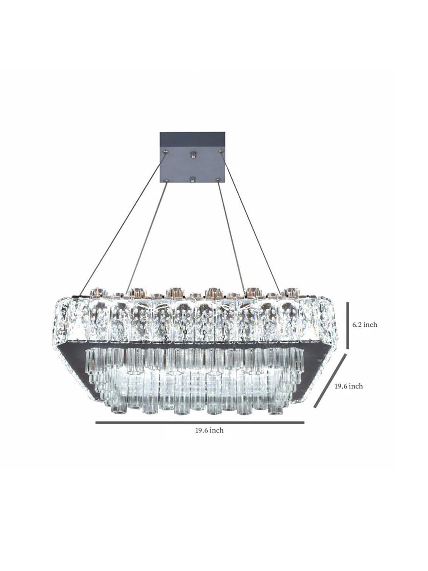 Kapoor E Illuminations Candela Transparent Crystal 3-Way Remote Lighting Chandelier Light - Set of 1