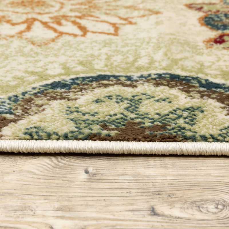 5'3''X7' Raine Layered Medallion Rug Ivory/ Green