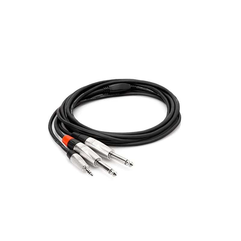 HMP-003Y REAN 3.5mm TRS to Dual 1/4" TS Pro Stereo Breakout Cable, 3 Feet