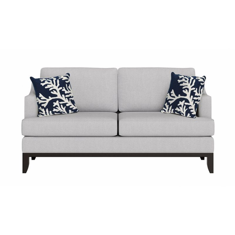 18"x18" Front Porch Coral Print Indoor/Outdoor Square Throw Pillow Navy - Liora Manne