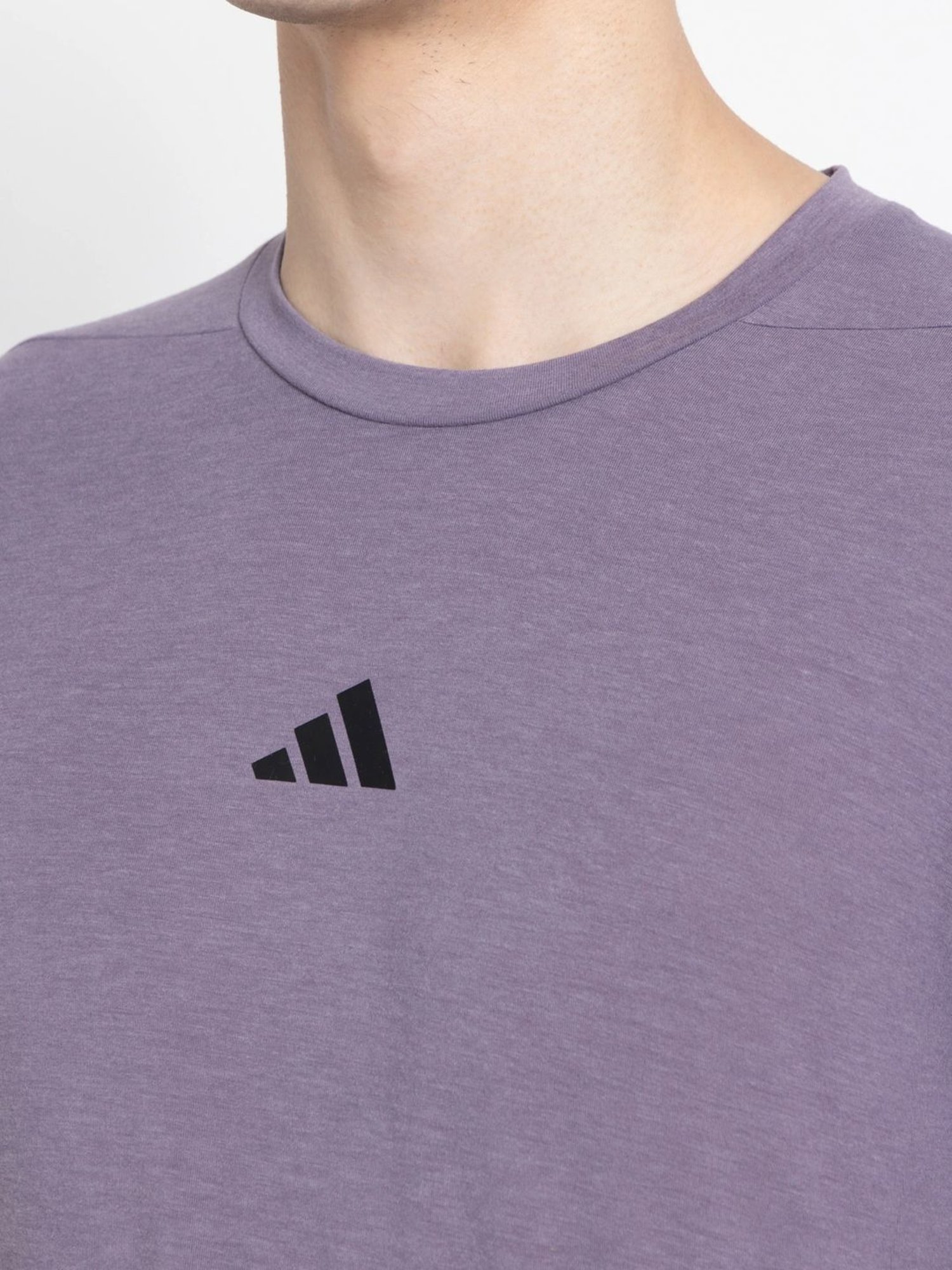 Adidas Purple Slim Fit Printed Sports T-Shirt