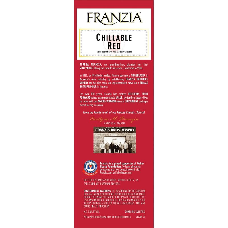 Franzia Chillable Red Blend Wine - 3L Box