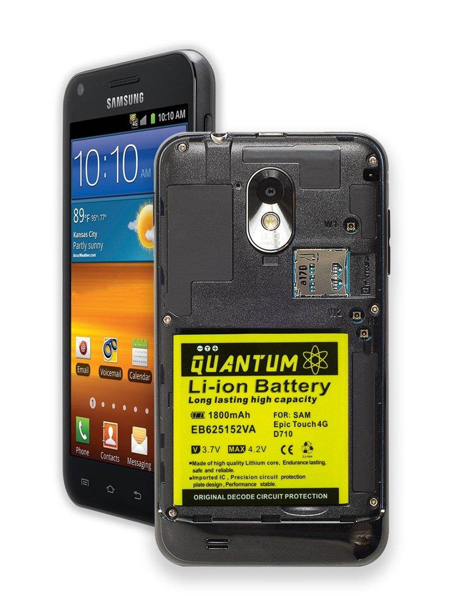 QUANTUM 1,800 mAh Bateria de Litio para el Galaxy S2 Epic 4G Touch SPH-D710, 12 meses de garantia.