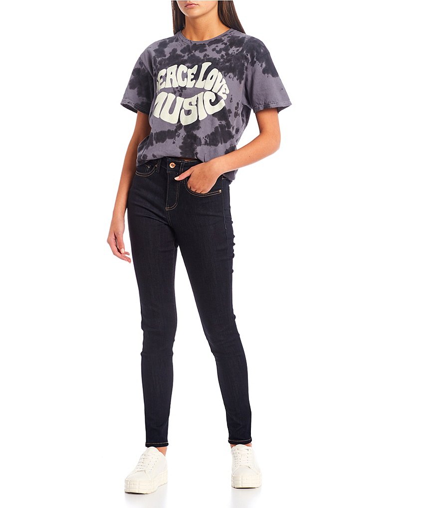 Frayed High Rise Skinny Jeans