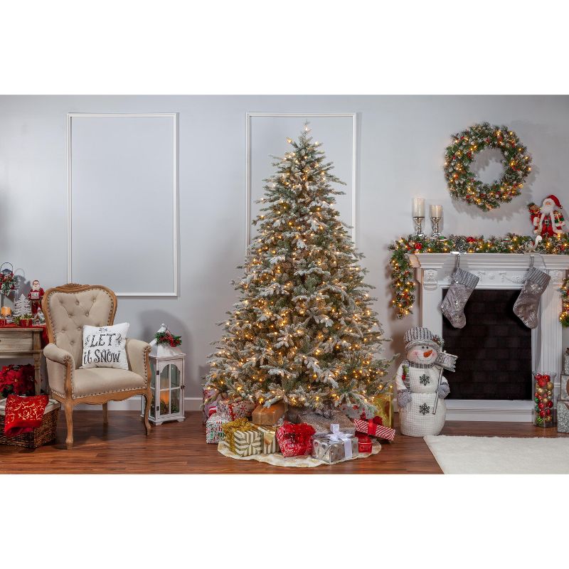Sterling  7.5Ft. Lightly Flocked Natural Cut Olympia Fir with 800 Clear Lights