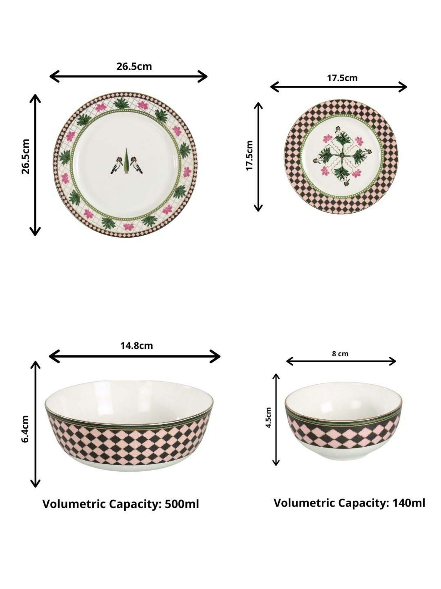India Circus Multicolor Ceramic Dinner Set