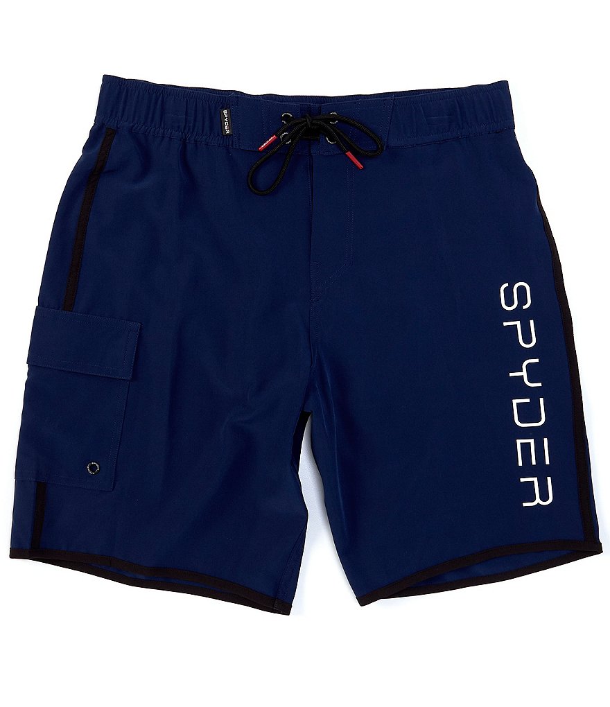 Spyder Men's Elastic-Waist 9#double; Inseam Cargo Hybrid Board Shorts