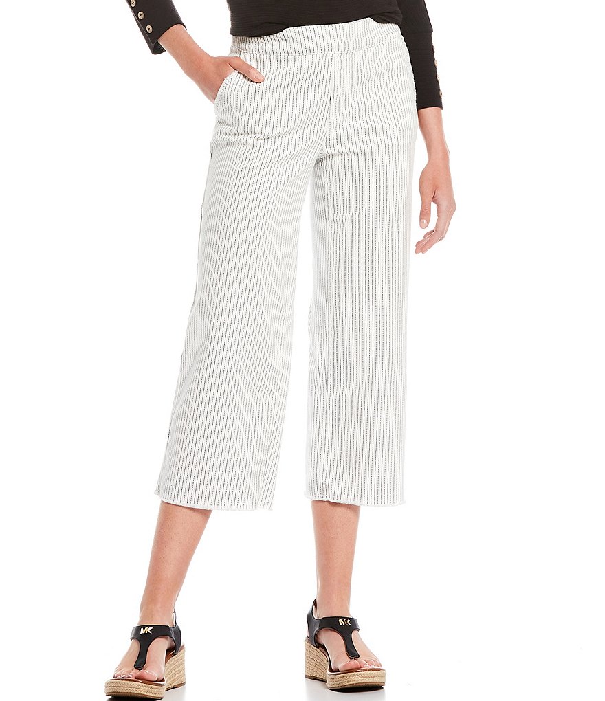 Westbound the PARK AVE fit Stripe Wide Leg Crop Pants