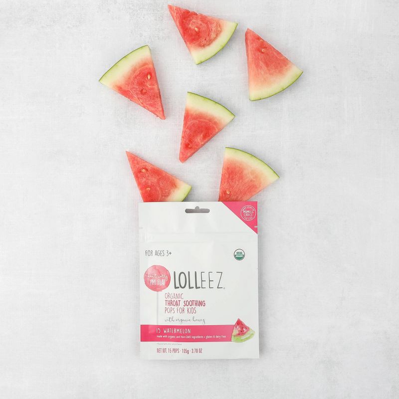 Lolleez Children's Organic Throat Soothing Pop - Watermelon - 15ct