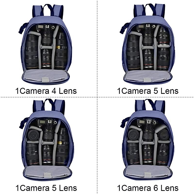 DSLR SLR Camera Backpack Bag for Mirrorless Cameras/Photographers, Camera Case Water-Repellent Compatible with Nikon Canon Sony Lens Tripod Accessories Photography Men Women (Small, Blue)