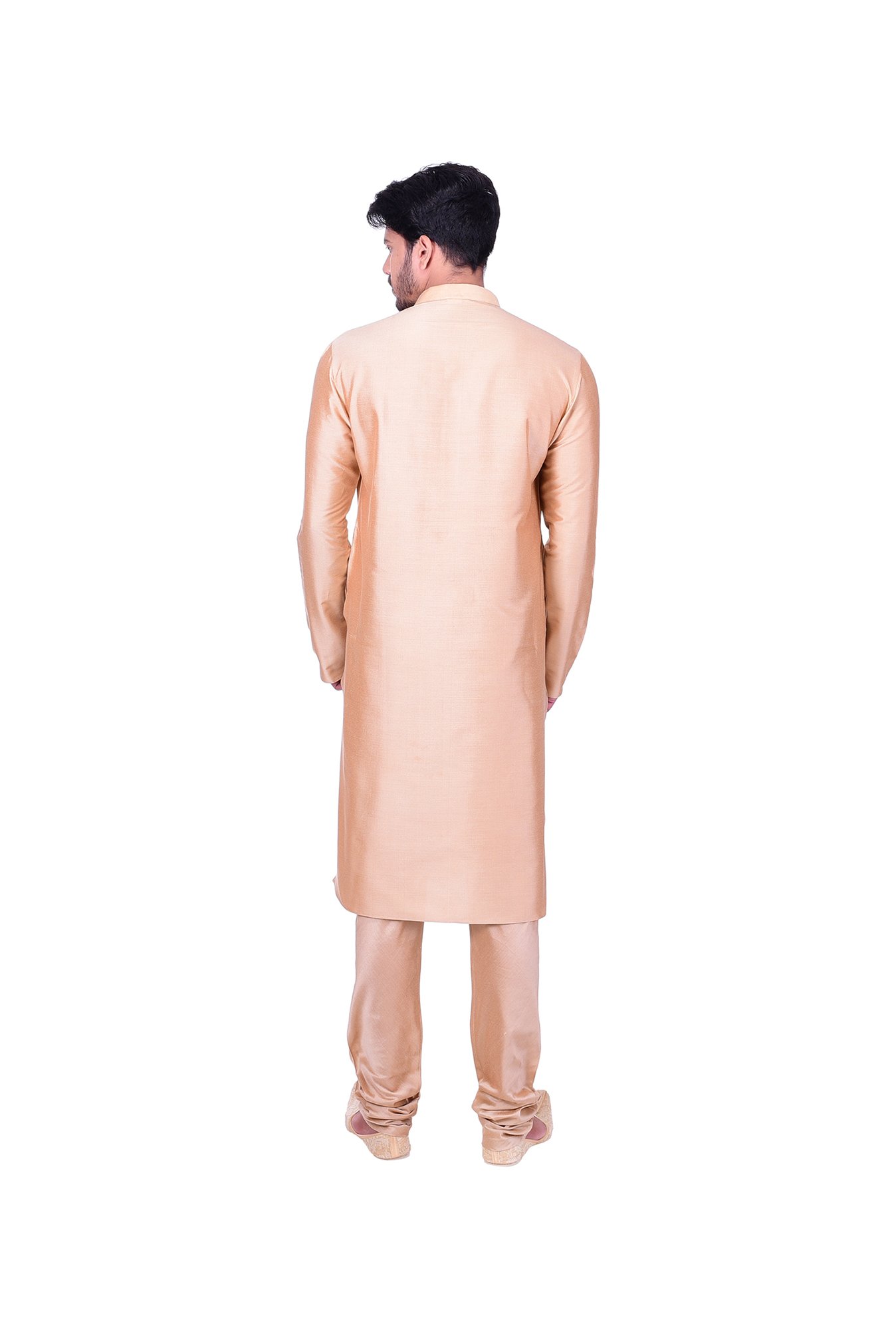 Manyavar Beige SolidKurta & Churidar Set