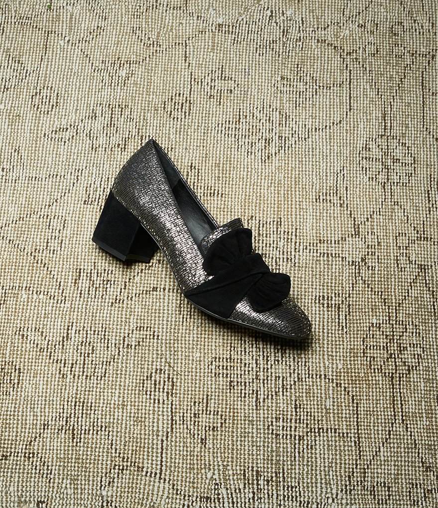 Alex Marie Cregan Leather Printed Metallic Loafer Pumps