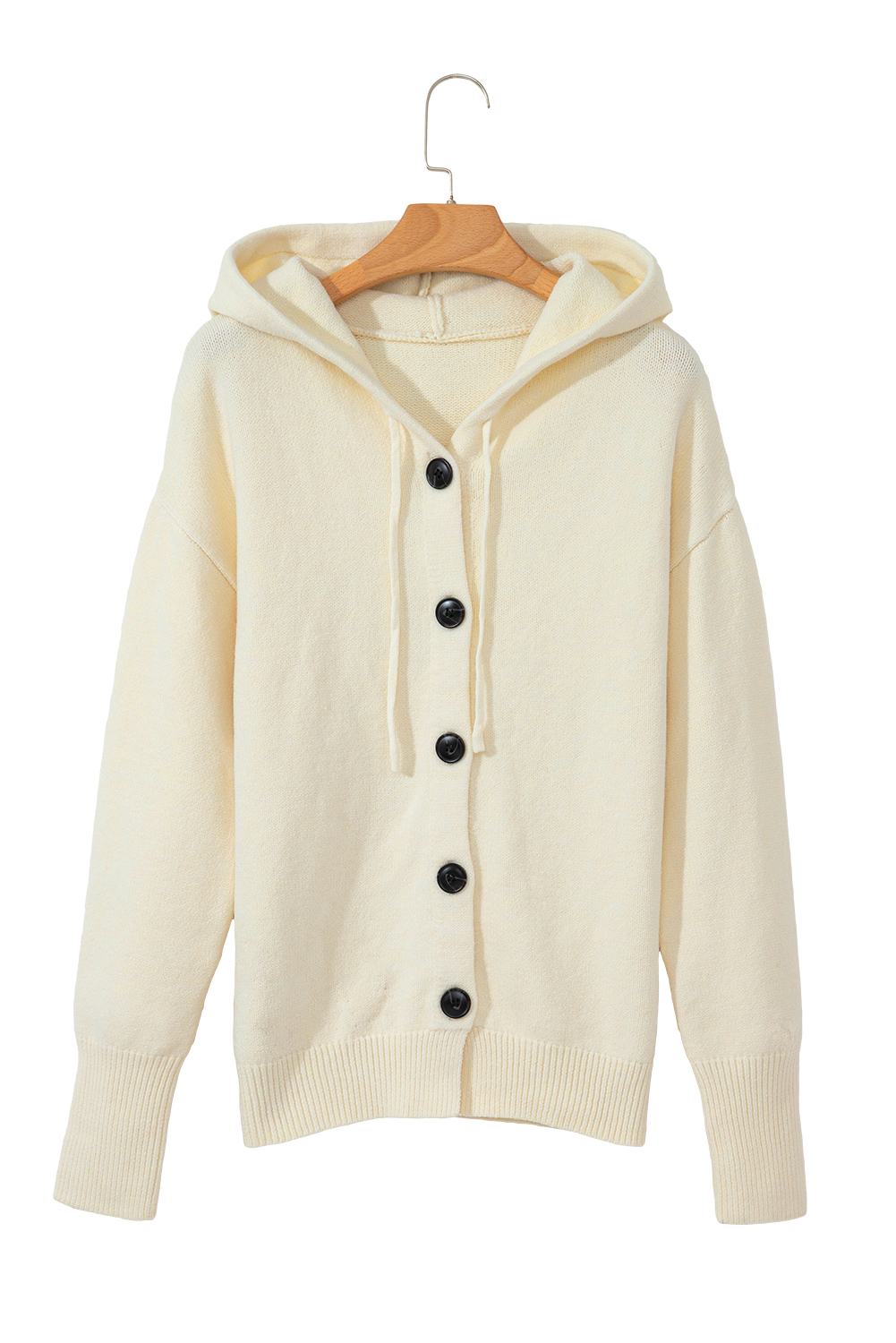 Black Plaid Casual Contrast Trim Knit Cardigan