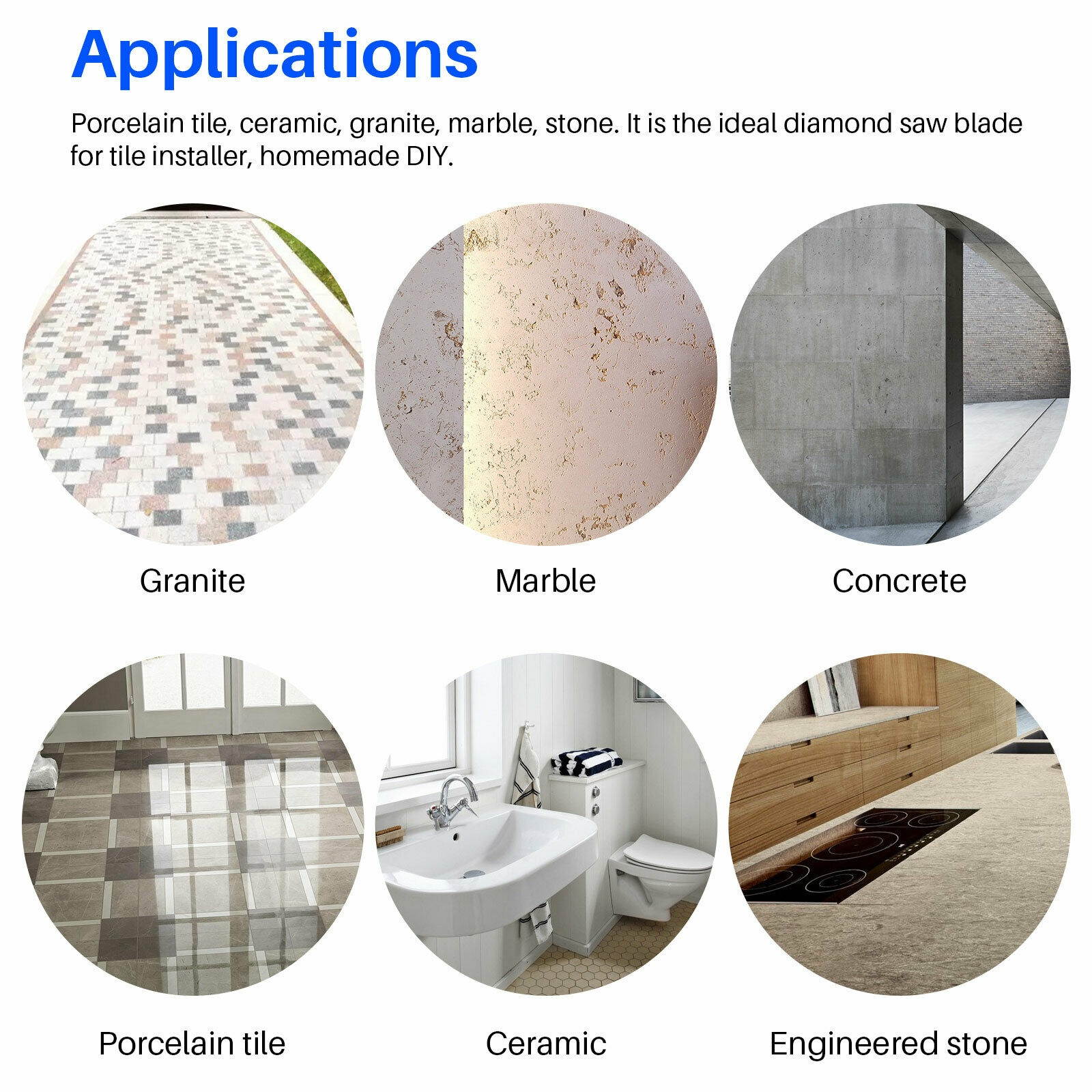 Porcelain Tile Turbo Thin Diamond Dry Cutting blade/Disc Grinder wheel 115mm US