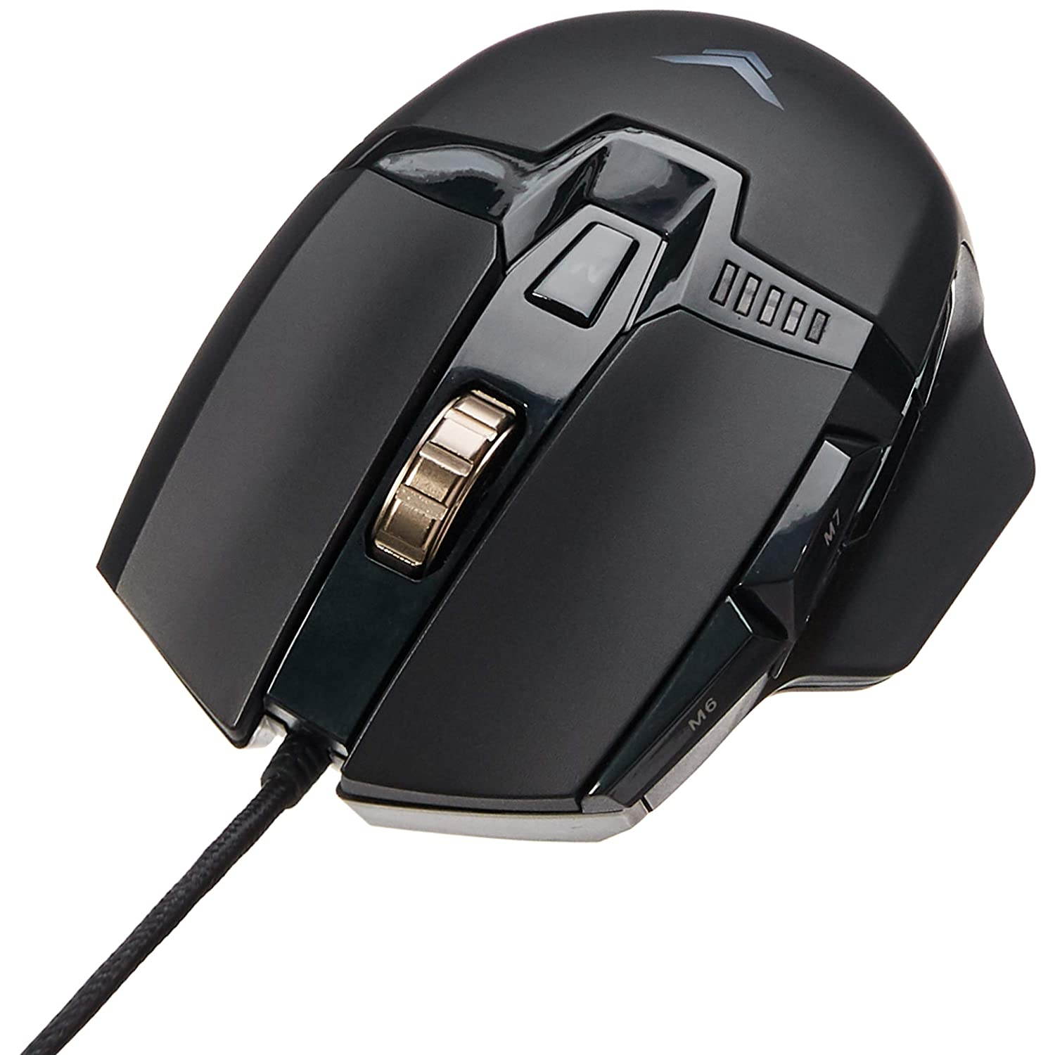 AmazonBasics PC Programmable Gaming Mouse | Adjustable 12,000 DPI, Weight Tuning